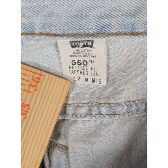 Vintage Levi's 550 Relaxed Fit Tapered Leg Jeans White Wash Women's Size 12 M - Picture 11 of 12